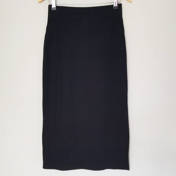 Nike Sportswear Women's S High-Waisted Slim Fit Ribbed Jersey Midi Skirt Black - Picture 6 of 15